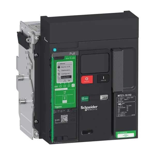 Disjoncteur MasterPacT MTZ1 800A H1 3P 42KA MicroLogic 6.0X motorisé 24VCC Débrochable sans châssis
