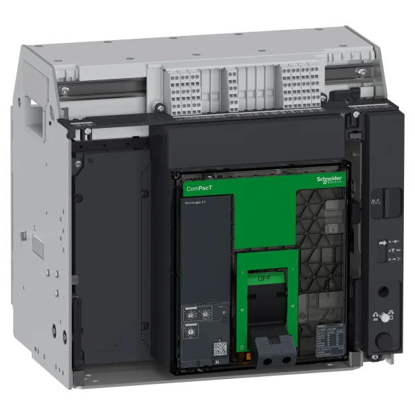 Disjoncteur ComPacT NS1000L 4P 150KA 1000A MicroLogic 2.0A MX230V Débrochable avec châssis verrou MAN RAC AR V/V