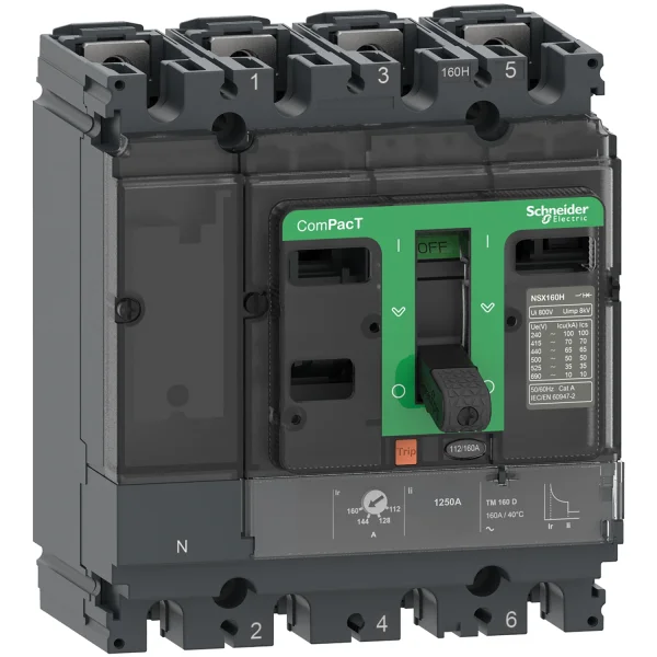 Disjoncteur ComPacT NSX100B 4P4D 100A TMD 25KA