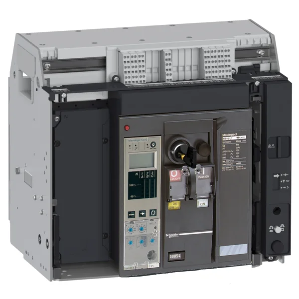 Disjoncteur MasterPacT NT 1600A H1 4P 42KA MicroLogic 5.0A MOT 230CA Débrochable avec châssis verrou RAC AV/AV